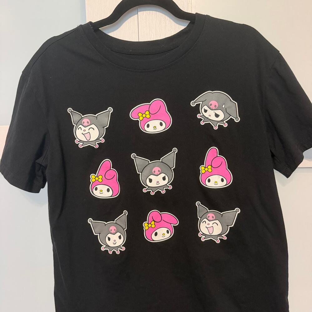 Sanrio My Melody & Kuromi Black Graphic T-Shirt Size L